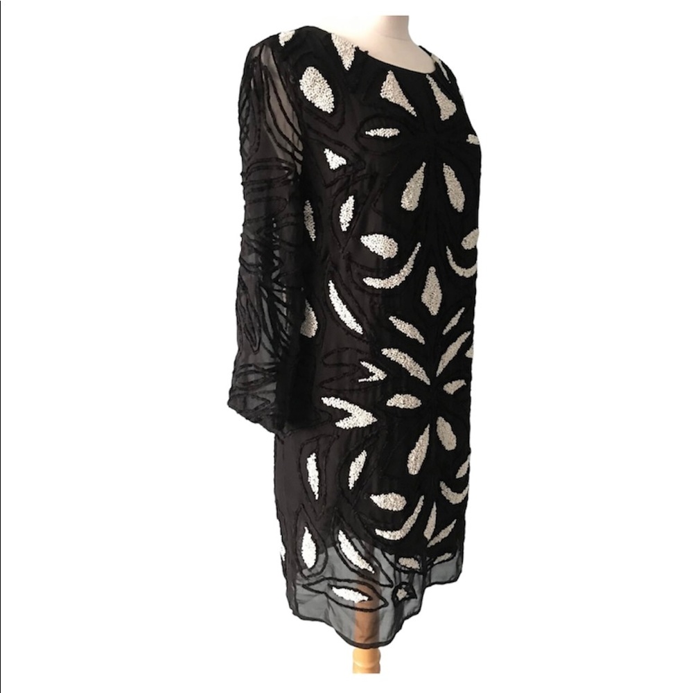 REISS Black Long Sleeved Dress